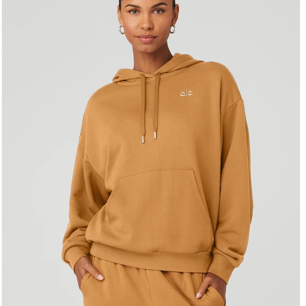 alo yoga accolade hoodie toffee brown NWOT